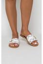 White 3694 White Ariah Open Toe Flat Sandals, Image 1 of 8
