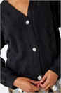 Black Diamante Button Detail Cardigan, Image 2 of 5
