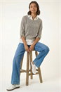 Beige 2 in 1 Mock Shirt Textured Knit Jumper, Image 1 of 6