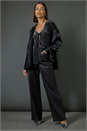 Grey Front Tie Velvet Animal Print Burnout Top, Image 6 of 7
