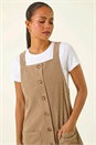 Stone Petite Corduroy Pinafore Dress, Image 5 of 6