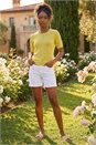 Lime Scattered Hotfix Knitted Top, Image 1 of 4