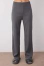 Grey WOVCOR Grey Soft Touch Long Sleeve Pyjama Top and Wide Leg Trouser Set, Image 2 of 3