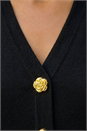 Black Rose Button Knitted Waist Coat, Image 4 of 4