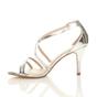 Silver AJVANI Silver High Heel Crossed Straps Buckle Sandals, Image 3 of 6