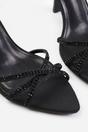 Black Audra Cross Over Strap With Gem Detail Heels, Image 3 of 4