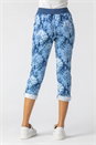 Blue Tie Dye Roll Hem Cropped Pants, Image 2 of 4