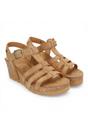 Brown Womens Suede Wedge Heel Sandals-Vero B1, Image 2 of 8