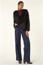 Black Faux Fur Fluffy Layered Jacket, Image 3 of 6