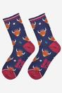 Blue Winter Highland Cow Bamboo Socks, Image 2 of 5