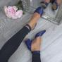 Navy Blue AJVANI Navy Blue Mid Block Heel Ankle Strap 2 Part Heels, Image 5 of 6