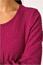 Magenta Textured Empire Waist Stretch Dress, Image 5 of 5
