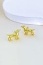 Gold Sterling Silver Sausage Dog Studs, Image 1 of 3