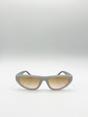 Grey Retro Oval Sunglasses in Light Grey, Image 1 of 6