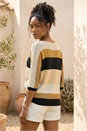 Beige Colour Block Stripe Jumper, Image 3 of 4