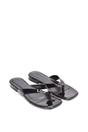 Black XY LONDON Black 'Rio' Thong Strap Slip On Flip Flop Square Toe Slide, Image 4 of 5