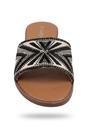 Black Octavia Geometric Woven Strap Sliders, Image 1 of 5