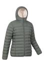 Khaki Faux Fur Lined Padded Jacket, Image 4 of 5