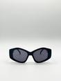 Black Angular Cat-Eye Sunglasses in Black, Image 1 of 6