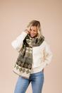 Khaki Soft Checked Scarf, Image 3 of 3