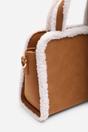 Tan Kismet Borg Trim Tote Bag with Cross Body Strap, Image 5 of 7