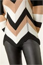 Black Chevron Colour Block Jumper, Image 5 of 5