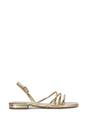 Gold XY LONDON Gold 'Mary' Square Toe Strappy Slingback Flat Sandals, Image 1 of 6