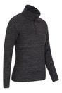 Black Snowdon Melange Fleece Top, Image 2 of 4
