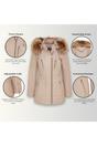 Beige Quilted Leather Parka Jacket-Bowen, Image 3 of 6