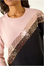 Black Sparkly Colour Block Jumper, Image 5 of 5