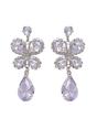 Silver Charming Butterfly Drop Earrings, Image 1 of 5