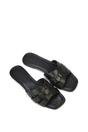 Black XY LONDON Black 'Luci' Strappy Slider Sandals With Square Toe, Image 4 of 5