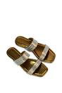 Gold 'Lucy' Slip On Flat Cork Slider Mules, Image 5 of 5