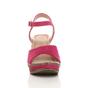Fuchsia High Wedge Heel Ankle Strap Cork Sandals, Image 6 of 6