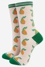 Cream Pear Fruit Bamboo Socks - Cream, Image 1 of 3