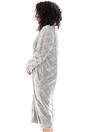 Grey Camille Lingerie Grey Full Length Zip Housecoat With Inseam Pockets, Image 3 of 5