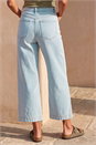 Light Denim Wide Leg Stretch Denim Culottes, Image 3 of 4