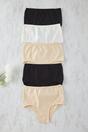Multi 5 Pack Plain High Waist Seamfree Briefs Set, Image 3 of 3