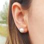 Silver Sterling Silver Natural Pearl Stud Earring, Image 2 of 3