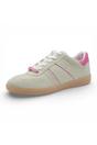 Green Womens Green Pink Leather Sneakers, Image 3 of 8