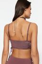 Brown Square Neck Ruched Side Detail Bikini Top, Image 4 of 4