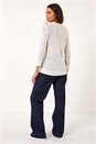 Blue Textured Colour Block Jumper, Image 3 of 5