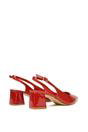 Red XY LONDON Red 'Devon' Court Shoe Block Heels With Slingback, Image 6 of 6