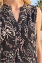Black Butterfly Print Stretch Vest Top, Image 4 of 4