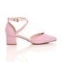 Light Pink AJVANI Light Pink Mid Block Heel Crossed Strap Pointed Toe 2 Part Heels, Image 2 of 6