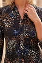 Black Petite Button Ruched Dress, Image 4 of 4