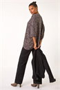 Brown Animal Print Batwing Stretch Top, Image 3 of 5
