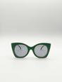 Green Oversized Round Cat-Eye Sunglasses, Image 4 of 6