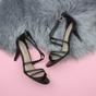 Black AJVANI Black High Heel Crossed Straps Buckle Sandals, Image 4 of 6