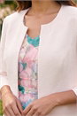 Light Pink 3/4 Sleeve Tailored Jacquard Jacket, Image 4 of 4